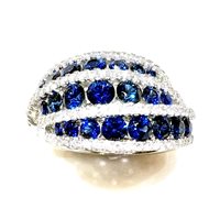 Anneau Sommer Femme Luxury Top in Or blanc Zaffiro blu 1.74 Ct REF 30A489 - REF 30A489